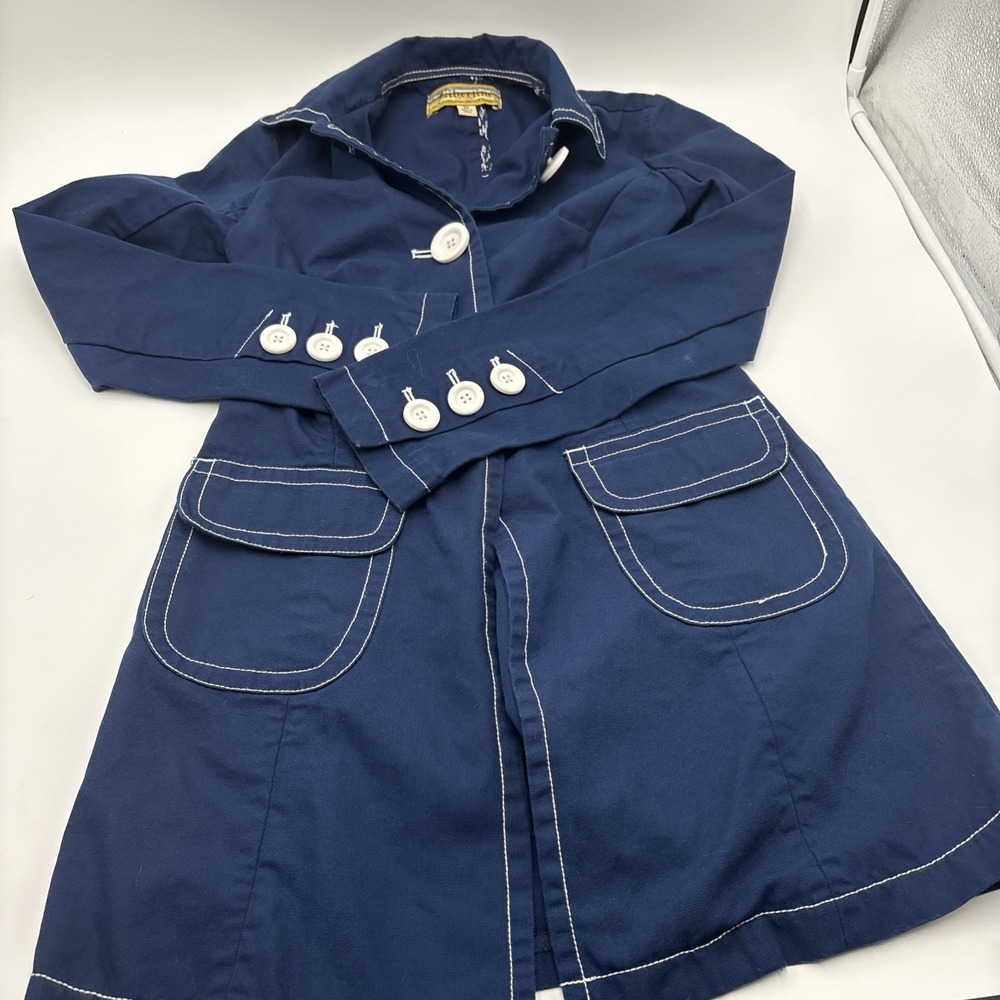 Libertine For Target Denim Coat Dark Blue Women's XS Button Up 100% Cotton